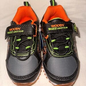 Disney- Toy Story Black and Orange Sneakers with Velcro Closure